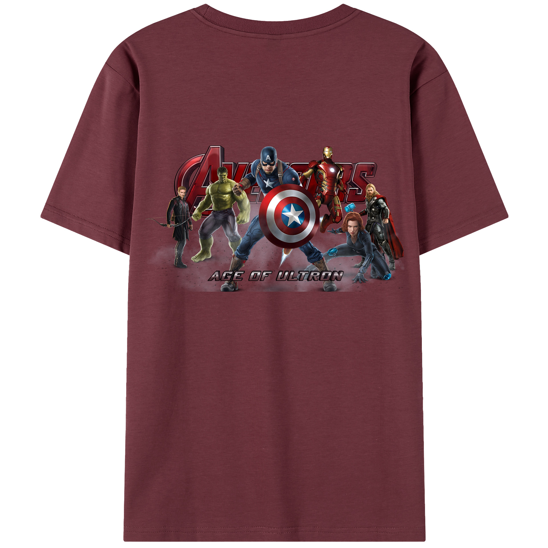 （画像用） アベンジャーズ The Avengers 綿100％半袖Tシャツ（背面プリント）